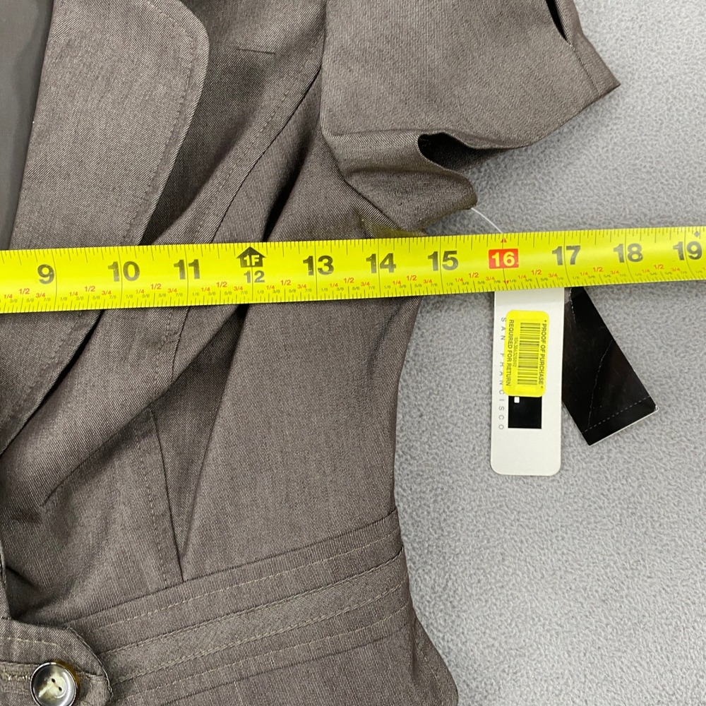 I.N. San Francisco Womens Brown Short Sleeve Single Button Blazer Jacket 0088Y07 - Picture 3 of 9